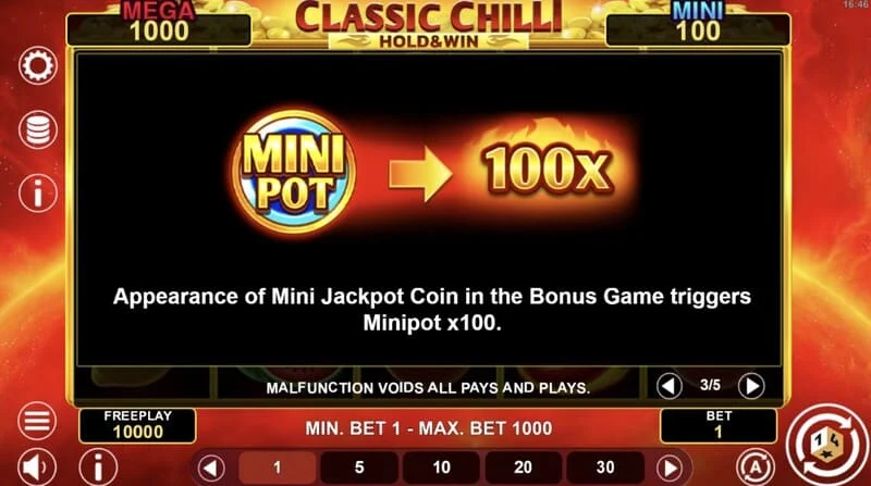 Classic Chilli Hold & Win - pagsisimula ng Hold & Win round
